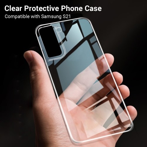 

6.7-inch Clear Soft TPU Phone Case with Full Body Protection Slim Shockproof Cover Anti-Scratch Protective Case Replacement for Samsung Galaxy S21