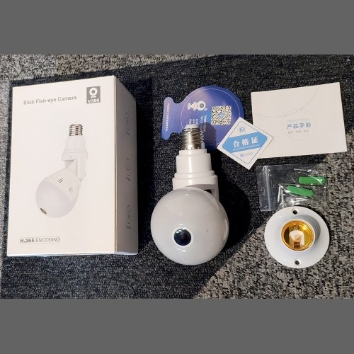 

Xiaovv Bulb-shaped Panoramic Camera Surveillance Camera Security System Lighting Bulb Smart Home Device Wireless Connection Remote Surveillance 110V-220V