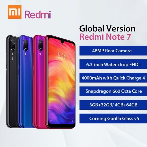 

Global Version Xiaomi Redmi Note 7 Mobile Phone