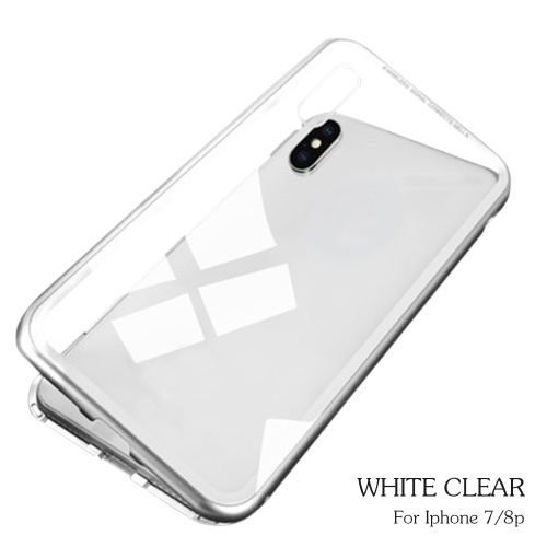 

Magneto Magnetic Adsorption Case Clear Tempered Glass White Clear&i-Phone7/8plus