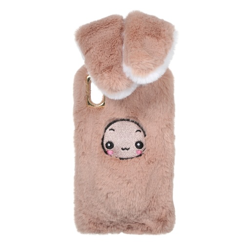 

Furry Bunny Phone Case Fluffy Winter Protective Moving Rabbit Long Ears Cute Cellphone Cover Replacement for i-Phone 11