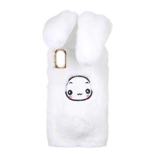 

Furry Bunny Phone Case Fluffy Winter Protective Moving Rabbit Long Ears Cute Cellphone Cover Replacement for i-Phone 11