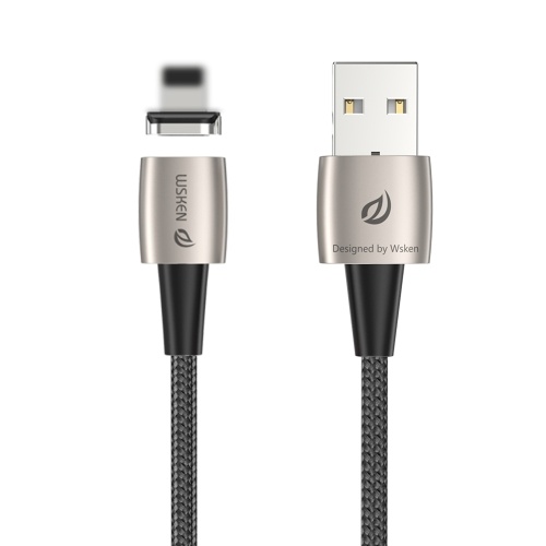 

WSKEN SHARK X1 PRO Magnetic Charging Cable Nylon Braided Magnetic Phone Charger Cord USB Charging and Data Sync Cable with LED Compatible with Micro-USB
