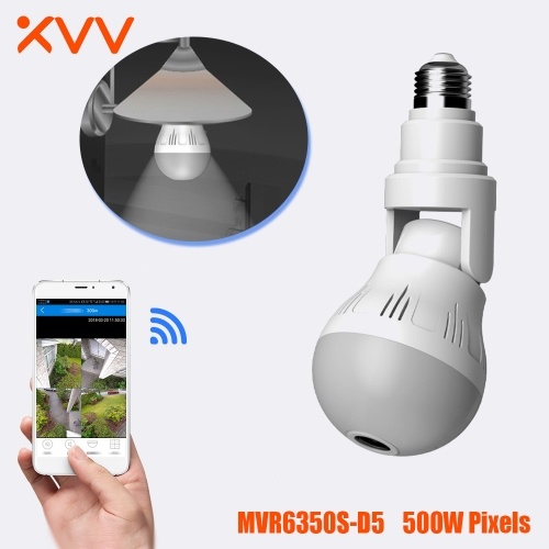 

Xiaovv Bulb-shaped Panoramic Camera Security System Lighting Bu- 500W Pixelslb