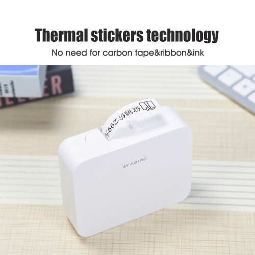 

SEABIRD Mini Label Printer P1-12A （Standard Plus 6 Rolls of 6m Label Paper in Different Color）