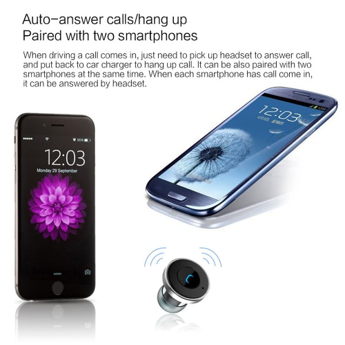 

OVEVO Q10 2-в-1 автомобиля монтируется Bluetooth гарнитура + автомобиль зарядное устройство двойной USB наушники наушники чипа IC