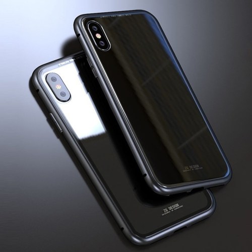 Magneto Magnetic Adsorption Case Clear Tempered Glass Black&i-Phone6/6s