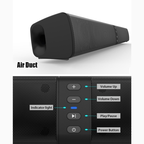 

BS-36 BT Wireless Speaker Soundbar IPX4 Waterproof 2000mAh Rechargeable Battery Support TF USB AUX RCA Player FM MP3 HiFi Stereo Speaker Audio Sound Deep Bass Wireless Device For Home Outdoor