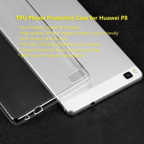 

TPU Phone Protective Case for Huawei P8 Cover 5 Inches Eco-friendly Stylish Portable Anti-scratch Anti-dust Durable