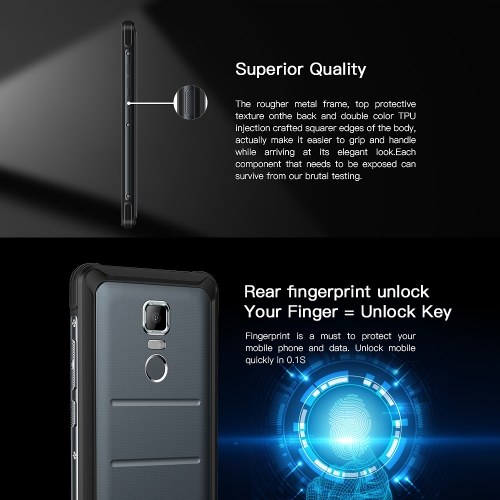 

Poptel P10 Rugged Phone 4G Mobile Phone 64GB+4GB 13MP Cam 5.5Inch HD Dislay NFC Fingerprint Unlock