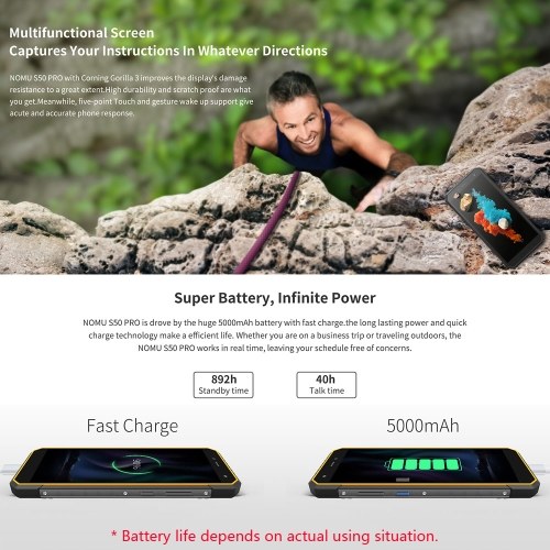 

NOMU S50 Pro 4G Cellphone IP68 Waterproof 5000mAh