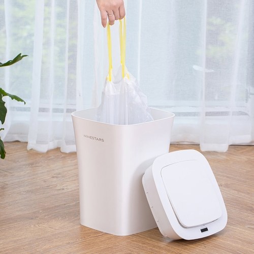 Xiaomi NINESTARS DZT-10-11S Pattumiera Smart Sensor impermeabile a infrarossi Touchless Hand Moton Bidone della spazzatura 10L Cestino automatico a induzione silenziosa Ashbin Cestino a un pulsante per camera da letto Cucina da ufficio Batteria da 2xAA