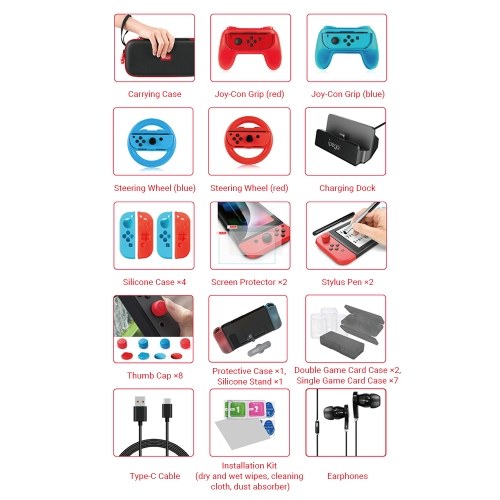 

iPega PG-SW032 Switch Accessories Bundle 36 in 1 Essential Kit