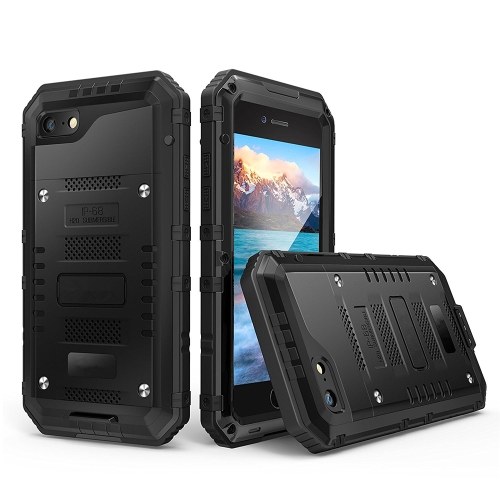 

For iPhone 5 5S 6 6S Plus 7 8 Plus X Protective Case IP68 Waterproof Metal Shell Bumper Shock-Absorption Anti-Scratch