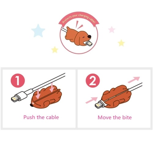 

Cute Animal Bite Cable Data Protector Winder Organizer