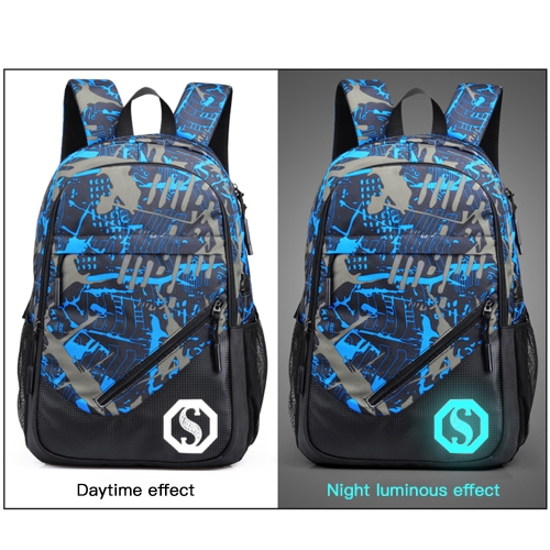 

Fashion Teenagers Men Women's Pen Bag Backpack Luminous Student Cartoon School Bags