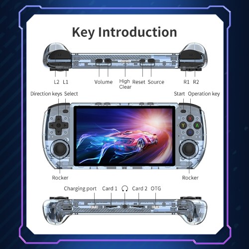 Powkiddy RGB10 Max 3 Retro Handheld Game Console 5.0-inch High Clear Screen Portable Emulator 