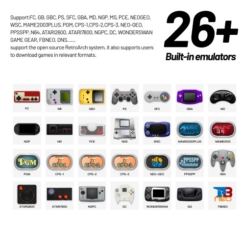 Trimui Smart Pro Portable Handheld Game Console Linux OS 4.96 Inch IPS Screen Allwinner A133P Quad-Core Colourful Atmosphere Light Gaming Consoles 
