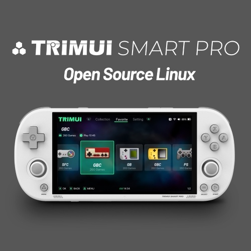 Trimui Smart Pro Portable Handheld Game Console Linux OS 4.96 Inch IPS Screen Allwinner A133P Quad-Core Colourful Atmosphere Light Gaming Consoles 