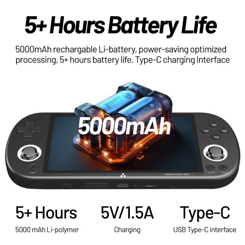 Trimui Smart Pro Portable Handheld Game Console Linux OS 4.96 Inch IPS Screen Allwinner A133P Quad-Core Colourful Atmosphere Light Gaming Consoles 