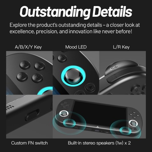 Trimui Smart Pro Portable Handheld Game Console Linux OS 4.96 Inch IPS Screen Allwinner A133P Quad-Core Colourful Atmosphere Light Gaming Consoles 