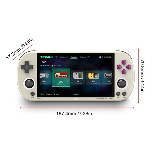 Trimui Smart Pro Portable Handheld Game Console Linux OS 4.96 Inch IPS Screen Allwinner A133P Quad-Core Colourful Atmosphere Light Gaming Consoles 