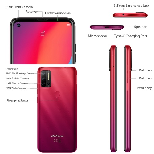 Global Version Ulefone Note 11P 4G Mobile Phone Android 11 6.55-inch HD+ 8+128GB Helio P60 MT6771 Octa-core 48MP AI Quad Camera 4400mAh Dual SIM+TF Face Unlock Fingerprint ID GPS Smartphone 100-240V
Global Version Ulefone Note 11P 4G Mobile Phone Android 11 6.55-inch HD+ 8+128GB Helio P60 MT6771 Octa-core 48MP AI Quad Camera 4400mAh Dual SIM+TF Face Unlock Fingerprint ID GPS Smartphone 100-240V