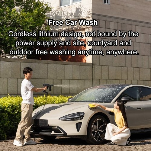 Xiaomi Mijia Cordless Car Wash 2 MJXCJ002QW with 6m Water Hose, Suitable for Caravans, Bikes, Garden Furniture 