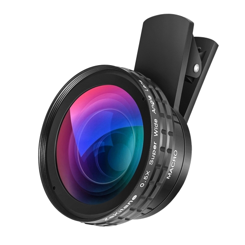 

Zakitane Портативный объектив камеры 0.5X Super Wide Lens 15X Макрообъектив Клип-он-сотовый телефон Объективы для iPhoneX Samsung S8 Android / iOS Телефон Tablet PC Notebook