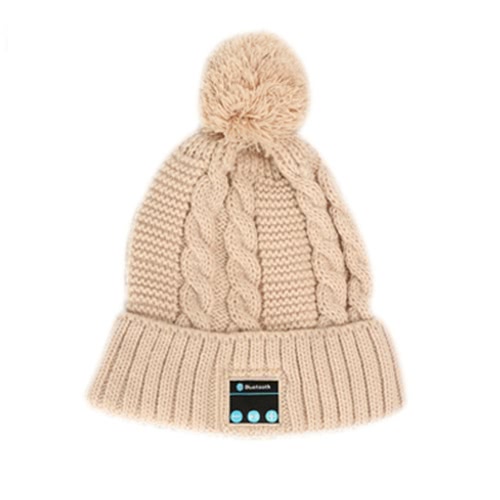 A la mode, bonnet doux et chaud sans fil BT à puce Cap Ecouteur avec micro et haut-parleur