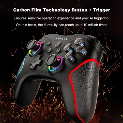 Lenovo S01 Wireless Game Controller - 2.4G Receiver, 6-Axis Gyroscope, Rechargeable, BT Compatible with iOS & Android 