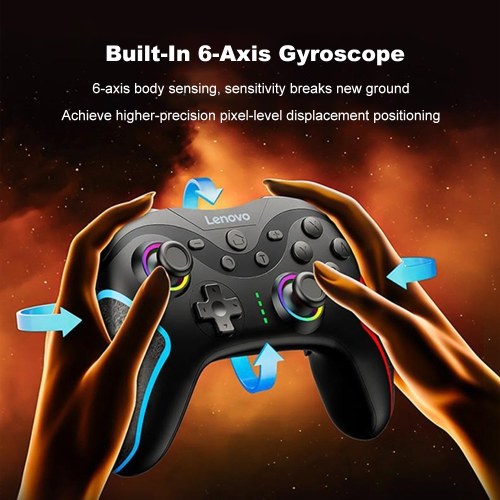 Lenovo S01 Wireless Game Controller - 2.4G Receiver, 6-Axis Gyroscope, Rechargeable, BT Compatible with iOS & Android 