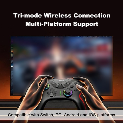 Lenovo S01 Wireless Game Controller - 2.4G Receiver, 6-Axis Gyroscope, Rechargeable, BT Compatible with iOS & Android 