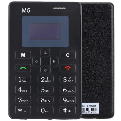 AIEK M5 Mini Alarma de negocios inteligentes GSM GPRS OLED teléfono de pantalla de retroiluminación Marcador Soporta Marcador de teléfono récord libro de texto de radio tiempo en conversación de espera Moda Durable