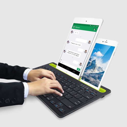 

Двухканальная клавиатура BT Беспроводная клавиатура для смартфона с планшетным ПК для ноутбуков
