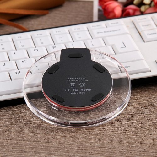 

Беспроводное зарядное устройство Pad Crystal Samsung Apple Iphone Vehicle Transmitter QI standard Прозрачный