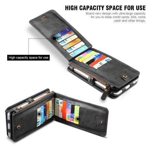 

FLOVEME Wallet Case for Samsung Galaxy S6/S6 Edge/S7 PU Leather Detachable Shell with Phone Stand Card Holders