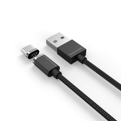 

Original WSKEN X-Cable Mini 2 Metal Magnetic Type-C Charging Cable Charge & Transfer Data Cord Intelligent Data Sync Charger Quick Charging LED Indicator Light Anti-dust Plug for Huawei Xiaomi Type-C enable Smartphones Tablets
