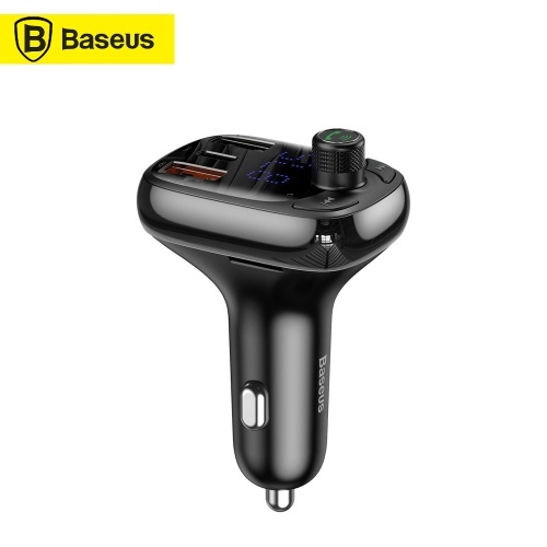 Baseus Transmiter FM BT 5.0 Caricatore per auto PPS Carica rapida QC4.0 Due porte USB One Type-C Supporto Flash Disk Scheda MicroTF 5A 36W con microfono