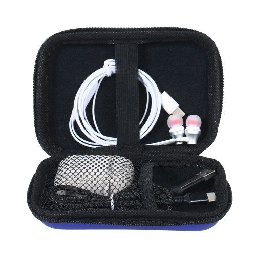 

Zippered Earphone Case Coin Purse Mini Key Pouch Storage Bag Carrying Case with Zipper Mesh Inner Pocket for Men Women