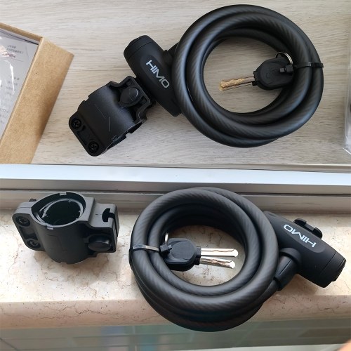 

HIMO Portable Folding Steel Lock 150cm Steel Flex Cable with 2 Keys Safe and strong Lock Anti-Theft for Bicycle