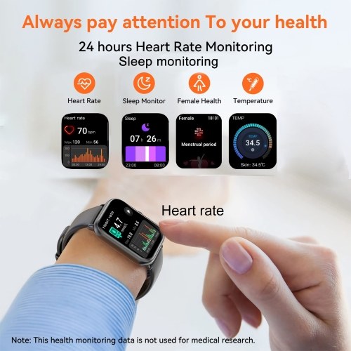 QX5 1.96inch 240x282px Full-screen Touch Smart Watch  Health Monitoring Sleep Monitor Watch 