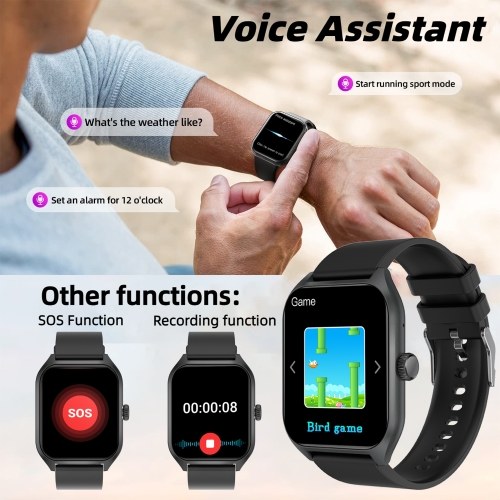 QX5 1.96inch 240x282px Full-screen Touch Smart Watch  Health Monitoring Sleep Monitor Watch 