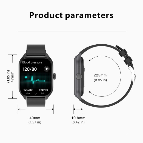 QX5 1.96inch 240x282px Full-screen Touch Smart Watch  Health Monitoring Sleep Monitor Watch 