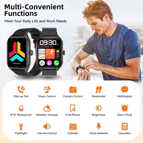 QX5 1.96inch 240x282px Full-screen Touch Smart Watch  Health Monitoring Sleep Monitor Watch 