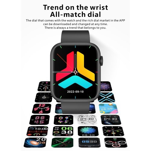 QX7 1.85-inch 240 x 280 Pixels Full-screen Touch Smart Watch Health Monitor Watch 