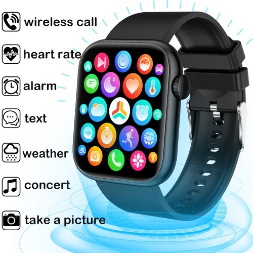 QX7 1.85-inch 240 x 280 Pixels Full-screen Touch Smart Watch Health Monitor Watch 