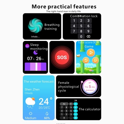 QX7 1.85-inch 240 x 280 Pixels Full-screen Touch Smart Watch Health Monitor Watch 