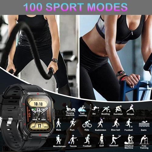 LIVLOV T21 Sports Smartwatch 1.96-in BT Call Mens Smart Watch 