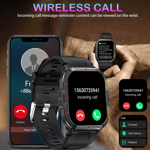 LIVLOV T21 Sports Smartwatch 1.96-in BT Call Mens Smart Watch 